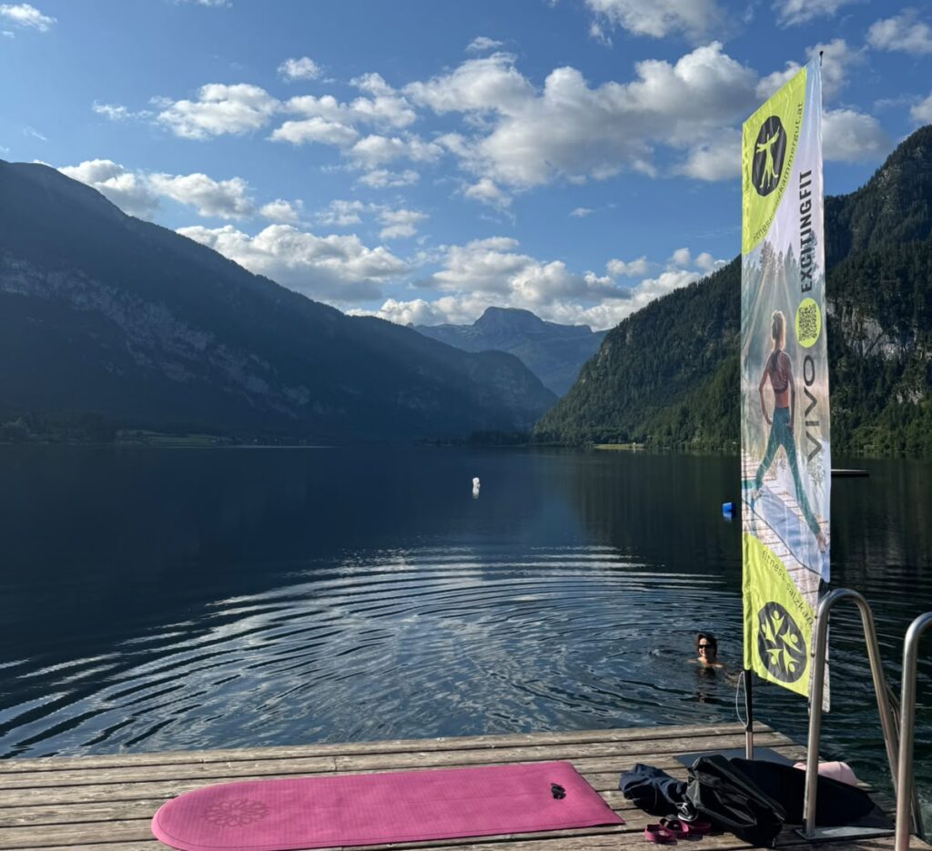 Steeg am Hallstättersee mit Beachflag von Fitness-salzkammergut